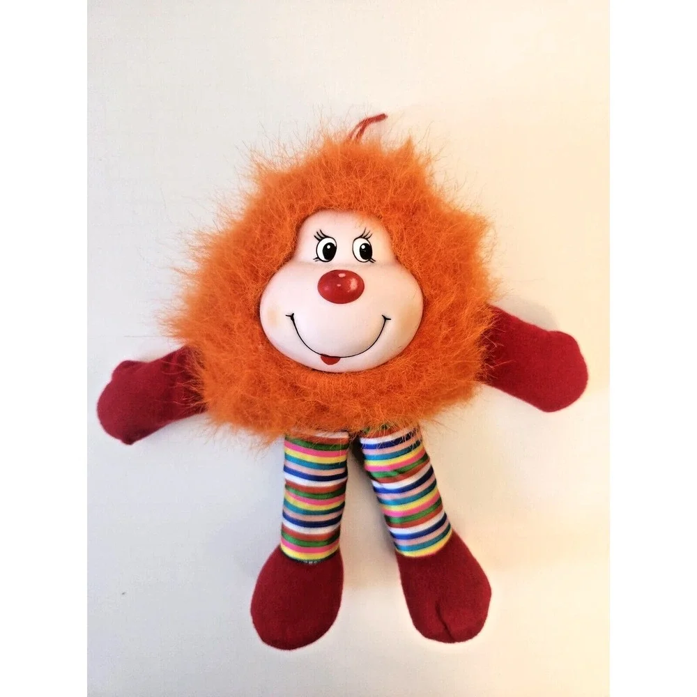 Vtg Wego Kissy Fuzzy Plush Furry Orange Sprite Doll 1982 Rubber Face Rainbow Leg